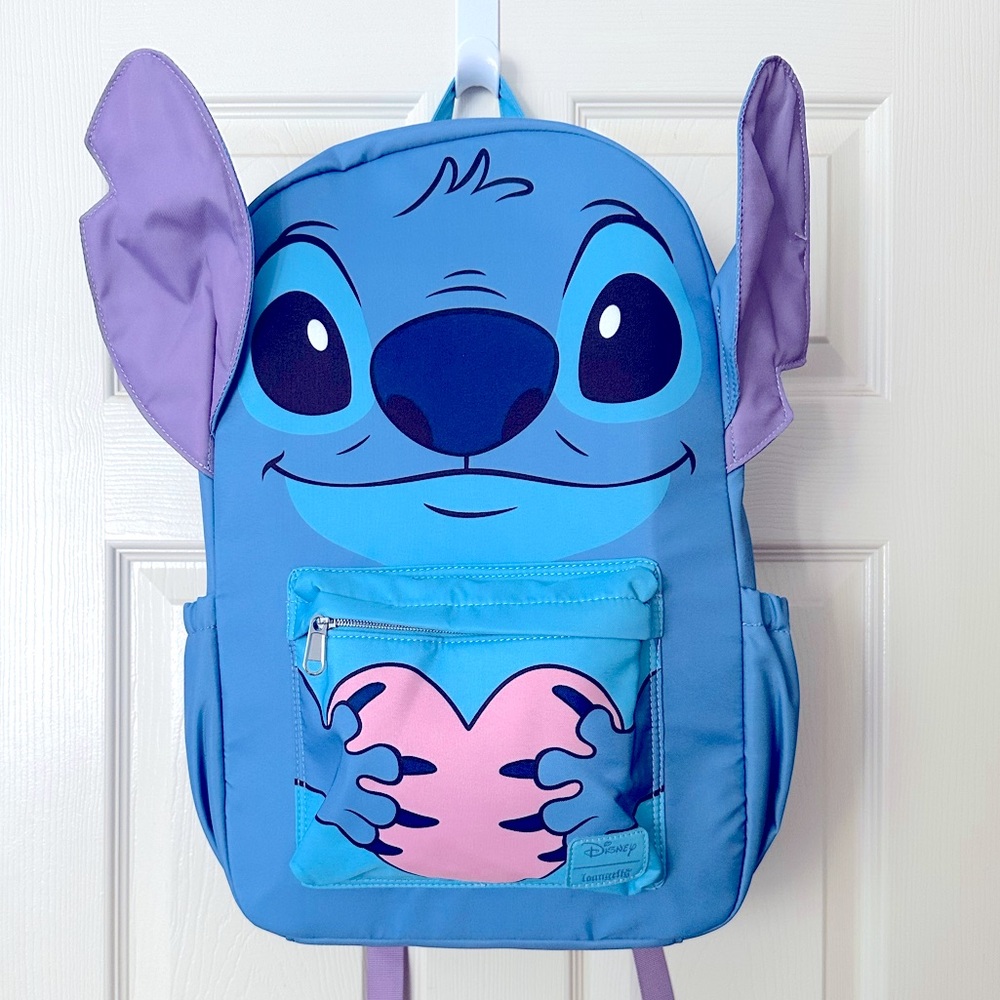NWT Full-Size Loungefly Disney Stitch Heart Cosplay Backpk Claire’s Exclusive 🫶🩷
